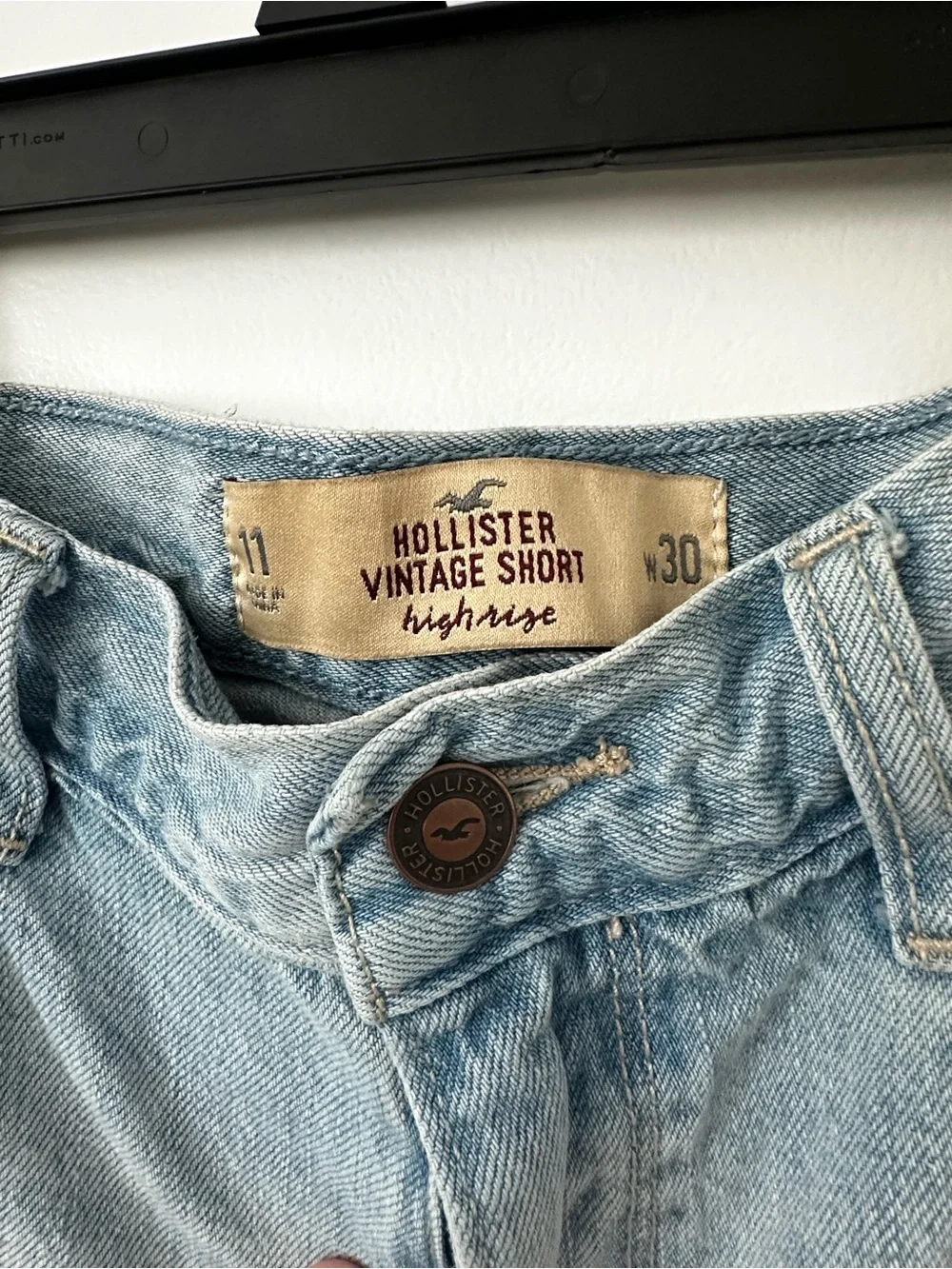 Hollister Denim Shorts with Red Rose Patch